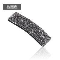 日韩发饰品韩版水钻发夹大号BB夹韩国刘海边夹满钻顶夹韩式碎发卡 枪黑色