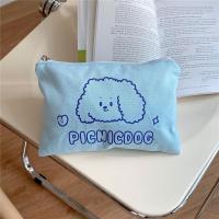 ins风可爱高颜值大容量化妆包便携防水洗漱包旅行化妆品收纳包女 蓝色小狗化妆包