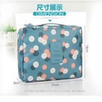 韩版便携旅行化妆包女学生大容量化妆品收纳盒大号可爱手提洗漱包 蓝色花朵C款