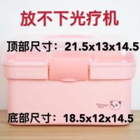 美甲工具箱可放光疗机大容量美甲套装收纳便携多层指甲油收纳盒 粉色 小号:21.5*12.5*14.7