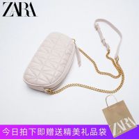 ZARA女包2021春夏新款菱格贝壳包经典百搭时尚衍缝手机单肩斜挎包 米白色(非纯白)