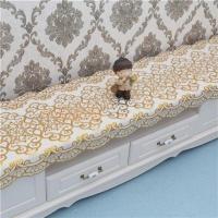 电视柜布床头柜布鞋柜布茶几布蕾丝塑料PVC桌布梳妆台布冰箱盖布 镂空5013金 48*120