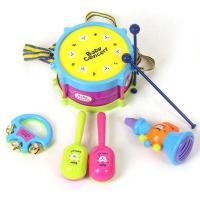 宝宝手拍鼓套装欢乐婴儿童拍拍鼓早教启蒙益智玩具0-3岁6-12个月 直径12CM乐器5件套