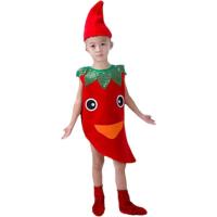 元旦儿童小老鼠演出服辣椒服幼儿猫鼠子夜卡通语言动物舞蹈服 红色 100cm