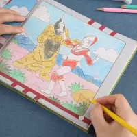 奥特曼画画书涂色本男孩幼儿童涂颜色绘画本手绘涂鸦幼儿园图画本 奥特曼涂画书[随机1本]没笔