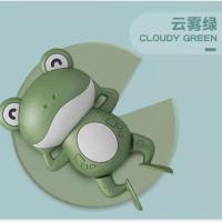 婴幼儿洗澡玩具会游泳的青蛙小黄鸭乌龟戏水玩具男孩女孩益智玩具 青蛙呱呱(云雾绿)