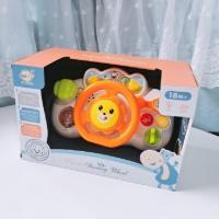 婴幼儿仿真方向盘早教益智模拟驾驶推车玩具启蒙音乐闪灯儿童 橙色(送绑带电池)