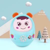 bibi哔哔小萌鸡不倒翁音乐铃铛婴幼儿益智早教故事机婴儿摇铃玩具 不倒翁故事机蓝色(不带电池)