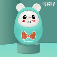 音乐电动不倒翁光点头娃婴幼儿安抚玩具3-6-12个月宝宝早教益智声 点头娃青柠绿(无功能)