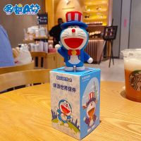 正版哆啦A梦环游世界纪念系卡通潮玩手办玩具公仔车载摆件礼物 正版哆啦A梦环游世界-美国