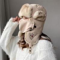 帽子男女士冬季雷锋帽东北户外加厚保暖冬天滑雪骑车帽韩版潮 [哈士奇]-米色 M(56-58cm)