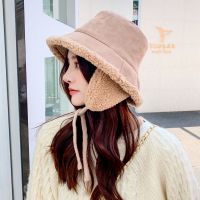 帽子女冬天保暖加绒加厚骑车护耳雷锋帽韩版潮可爱盆帽学生渔夫帽 卡其