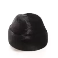 仿整水貂皮帽子秋冬季中老年男士户外老头帽皮草貂皮雷锋棉帽 加强版法式黑色 M(56-58cm)