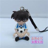 正版散货名侦探柯南足球衣坐姿柯南挂件扭蛋Q版手机绳挂饰 柯南3CM_ 正版散货