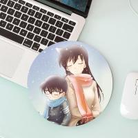 名侦探柯南鼠标垫圆形锁边新一小兰可爱二次元卡通柯南动漫桌垫 1 220mm*220mm圆形