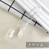 一次性勺子透明勺塑料外卖快餐饭店商用独立包装加厚小勺汤勺调羹 透明简装 100支