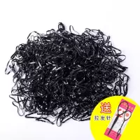高弹力耐用一次性皮筋儿童小女孩扎头发绳黑色小皮筋发圈小橡皮筋 OPP塑料袋简装 细小圈--不挑色约500条-无赠品