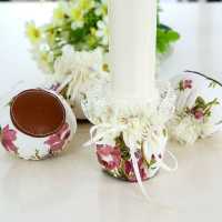 餐椅脚套中欧式餐椅布艺防滑皮革底加厚耐磨静音椅子腿保护套 小红花 1只装