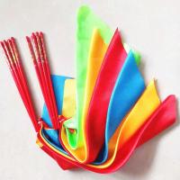 舞蹈筷子 蒙古舞筷子儿童成人专业艺考舞蹈筷子 舞蹈道具广场舞筷 红绸 筷子长30cm+二把10根:一手5根