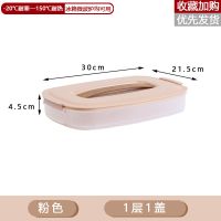 饺子盒冻饺子速冻家用放水饺的托盘冰箱冷冻馄饨盒多层保鲜收纳盒 粉色 饺子盒[1层无盖]可叠加