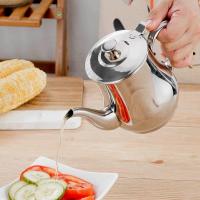 迷几油壶316不锈钢油壶不锈钢安士壶油瓶水壶厨房用品调味盒11oz 18安士[8两装](防漏挡板)