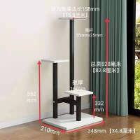 现代简约时尚花架家用多层钢木阳台花架子特价绿萝吊兰多肉置物架 黑杆白板落地花架