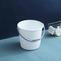 家用手提塑料水桶加厚储水桶大容量学生宿舍用洗衣蓄水洗车小圆桶 白色 小号14升(特惠价)