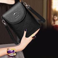 袋鼠真皮质感迷你斜挎手机包2021新款单肩小包零钱包钥匙包高级感 [9017]黑色