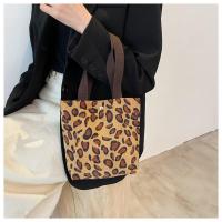 春夏韩国百搭豹纹斑马学生外出帆布包托特包手机布袋手提包女 豹纹棕