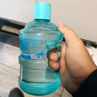 新款简约迷你小水桶杯创意塑料杯便携耐摔儿童水杯大容量学生杯子 水桶杯[湖蓝]