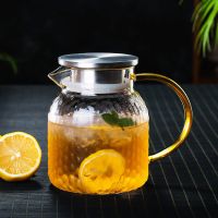 玻璃水壶耐高温耐热凉水壶家用冷水壶大容量凉白开水杯防爆套餐 1.2L锤纹壶米粒 单壶