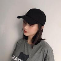 帽子女韩版夏季遮阳软顶刺绣鸭舌帽情侣学生百搭棒球帽平顶盆帽男 纯黑鸭舌 不送