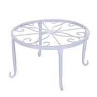 花盆底座铁艺室内办公桌单盆托盘小花架欧式客厅阳台落地花盆架子 白色两个起