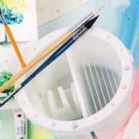 马利牌三件套洗笔桶油画水彩水粉洗笔筒多功能美术洗笔器带调色盘 圆形洗笔桶