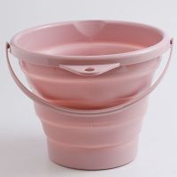 便携式伸缩塑料折叠水桶户外旅行钓鱼美术洗车多功能58家政保洁 北欧粉(5升)1个 拍两个可以