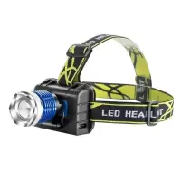 led感应头灯强光可充电紫光蝎子灯超亮头戴式专用捕蝎灯钓鱼头灯 不感应款[蓝色]单紫光