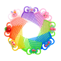 可爱卡通女孩盘发插梳小熊发卡公主头饰发簪饰品女童刘海梳糖果色 弧形插梳-5只(颜色款式随机)