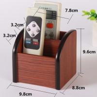 桌面遥控器收纳盒 客厅茶几创意家用办公学生木质多功能遥控盒 深色迷你盒