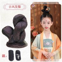古装假发儿童汉服造型头饰套装古风发包唐风明宋发髻可爱日常发包 发髻[送透气垫发器一对]