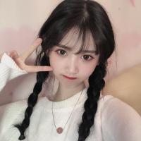 麻花辫假发女韩版空气刘海古装cos双马尾逼真透气长辫隐形全头套 黑色 假发+发网夹子