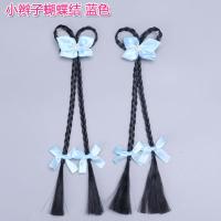 儿童发夹发饰头饰韩版可爱学生假发辫子小女孩麻花辫子女童马尾夹 小辫子蝴蝶结(蓝色)