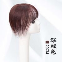 假发女3D空气刘海头顶补发片假发片遮白发盖蓬松垫发片补发块无痕 深棕色[20cm] +小梳子