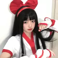 假发女长发日系甜美可爱COS万用修脸长直发自然少女假毛娜可露露 自然黑 无假发:小护理五件套