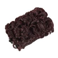 民国拉花旗袍假发卷发盘发拉花假发女蓬松复古弹力盘发卷发包 酒红色 SSY-普通款卷发造型