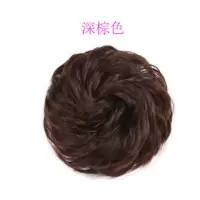 真发假发女发圈丸子头盘发器森发系发饰成人花苞皮筋圈卷蓬松发包 深棕色