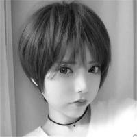 假发女短发可爱帅气女短直发假头发黑色棕色浅棕色个性男发全头套 自然黑 送发网