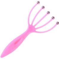 头部按摩器五爪家用头皮经络穴位滚珠脑部挠头神器揉捏抓头八爪鱼 粉色五爪