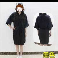 理发店客服围布美发客袍发廊剪发和服高档染发顾客服美容院SPA服 黑色