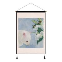 温馨房间装饰ins风挂画卧室背景墙布少女心床头装饰挂布民宿挂毯 猫语花香 宽20*高30cm(5%客户选择)