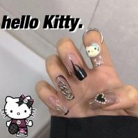 手工穿戴甲假指甲凯蒂猫火焰爱心2021千禧辣妹美甲[11月12日发完] 粉色猫 xs